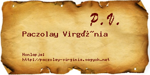 Paczolay Virgínia névjegykártya